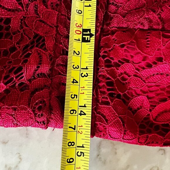 Papermoon Deep Red Lace Stretch Crop Babydoll Camisole Built In Bra‎ Size Large - Picture 7 of 8